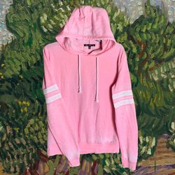 Angel Kiss Pink & White Acid Wash Hoodie Wm M