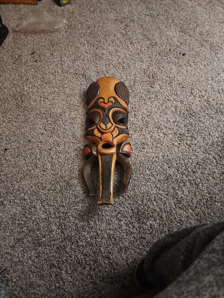 African Wood Carved Mask