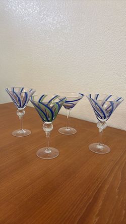 Crystal Swirl Martini Glasses