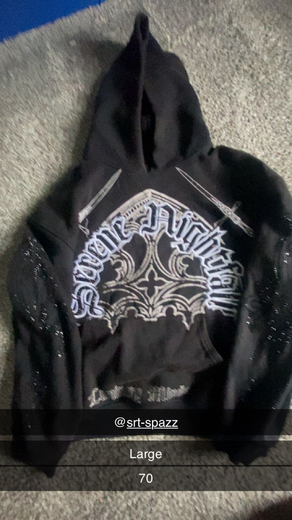Black Rhinestone Hoodie