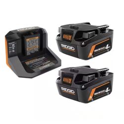 RIDGID 18V MAX Output with 2 4.0 Ah Batteries and Charger
