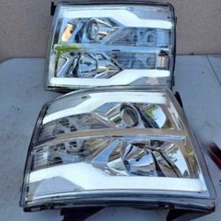 07-13 Chevrolet Silverado LED DRL Projector Headlights Luces Focos Micas Faros Faroles Headlamps Chevy