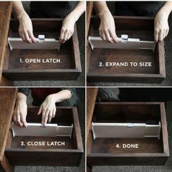 4 Adjustable Drawer Dividers, Organize Silverware and Utensils in Home Kitchen, Divider for Clothes in Bedroom Dresser