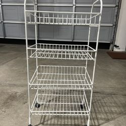 Metal Shelf With Wheel