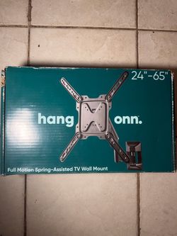 onn Full-Motion Spring-Assisted TV Wall Mount with Gas Spring Arm for 24 in to 65 in TVs, Holds up to 66 lb