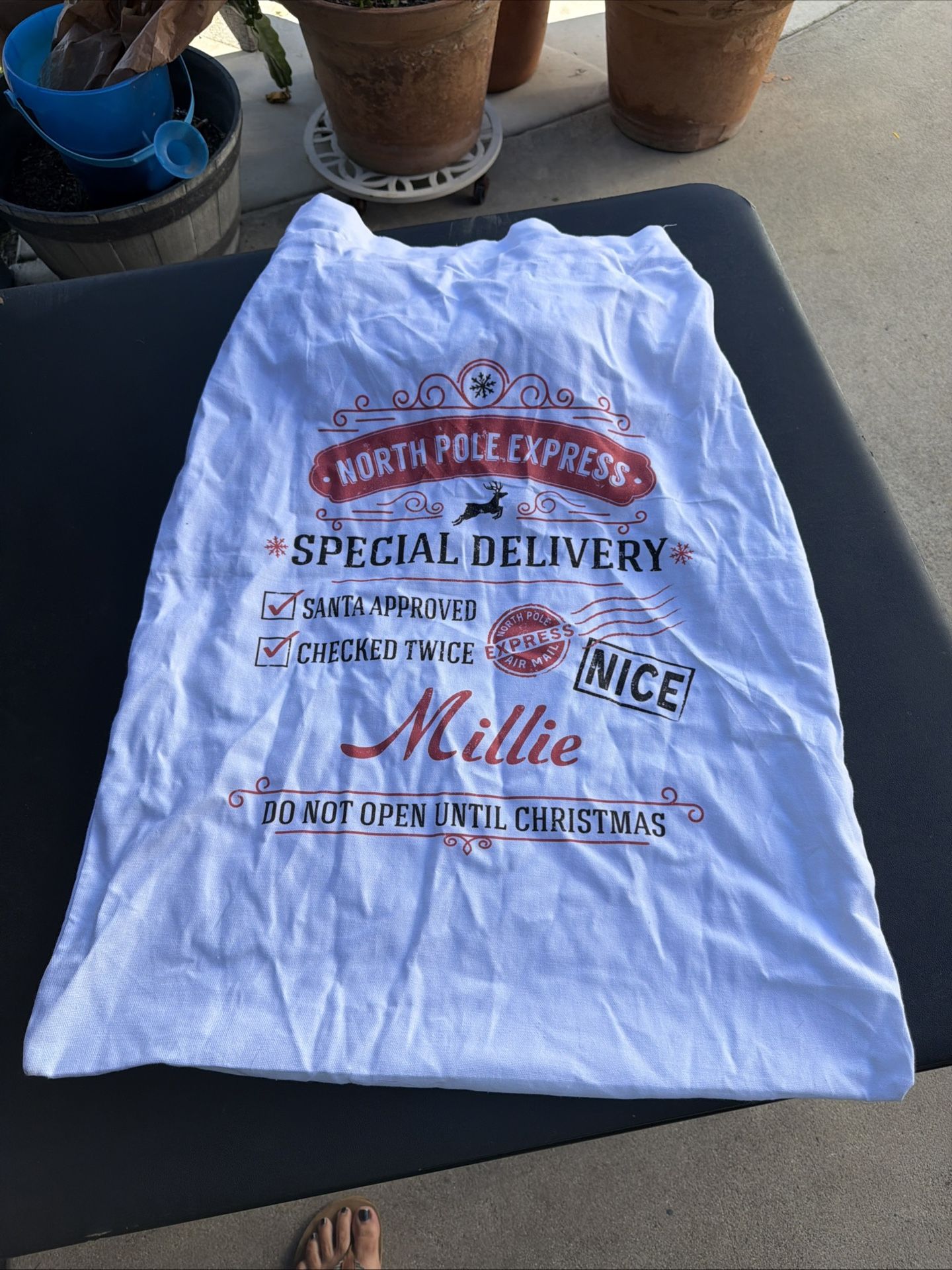 Canvas Santa Sack Personalized With The Name “Millie”