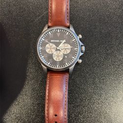  Men's Chronograph Gage Chocolate Leather Strap Watch 45mm