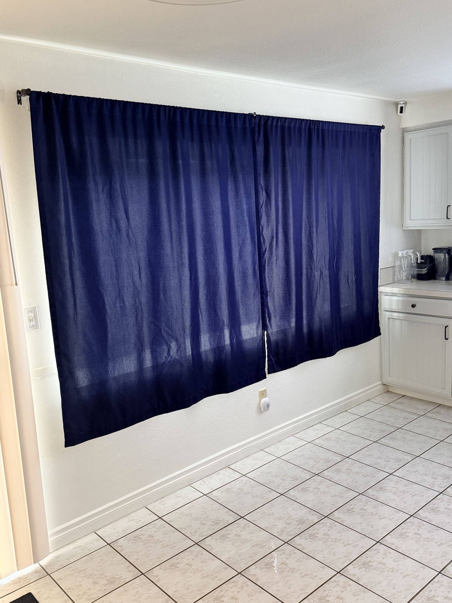 navy blue blackout curtain panel set