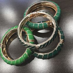 Red, Black, Orange, Green And More hinged enameled bracelets, $15 ea, (Original price at Nordstrom was $28 - $35 each)