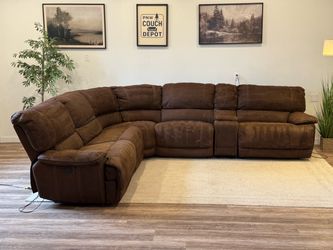 Brown 6 piece electric recliner sectional couch delivery available