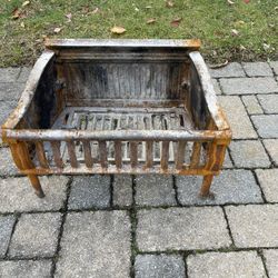 Vintage Antique Cast Iron Fireplace Basket Grate 