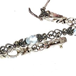 Sterling Topaz & Marcasite Bracelet 