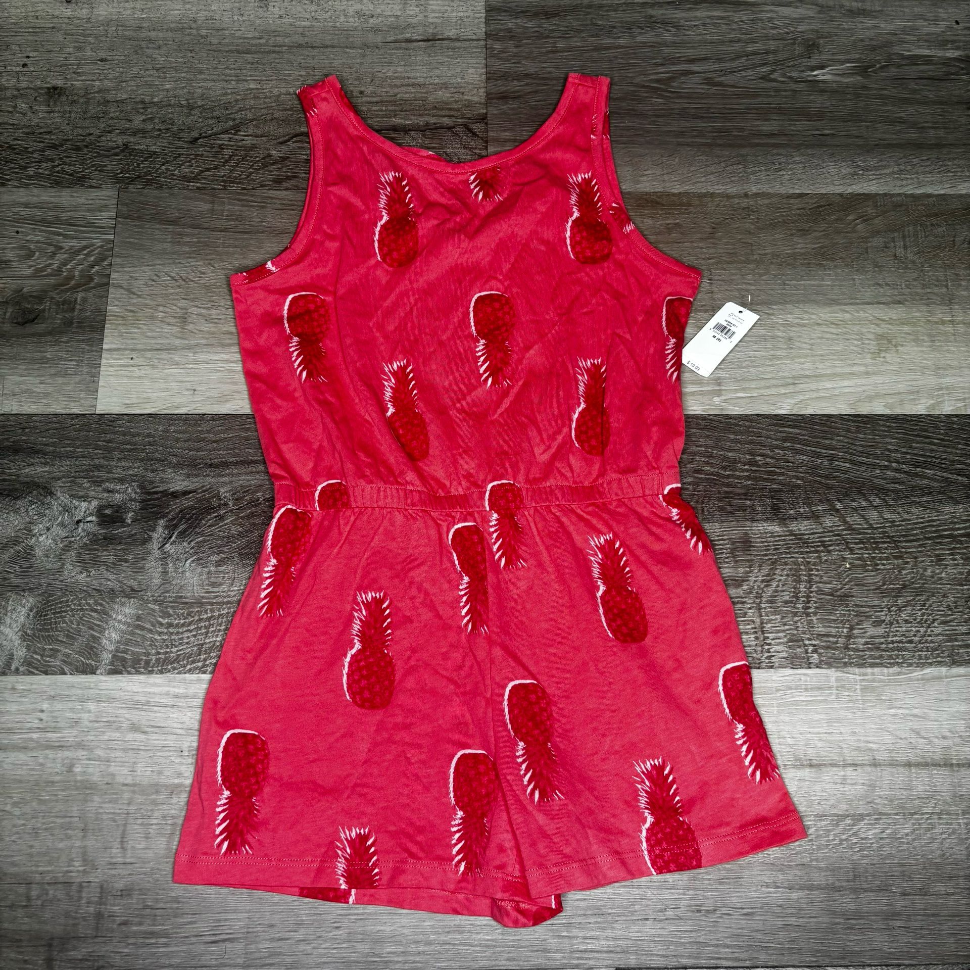 NWT Old Navy Size M/4 Girls Pink Sleeveless 100% Cotton One Piece Romper