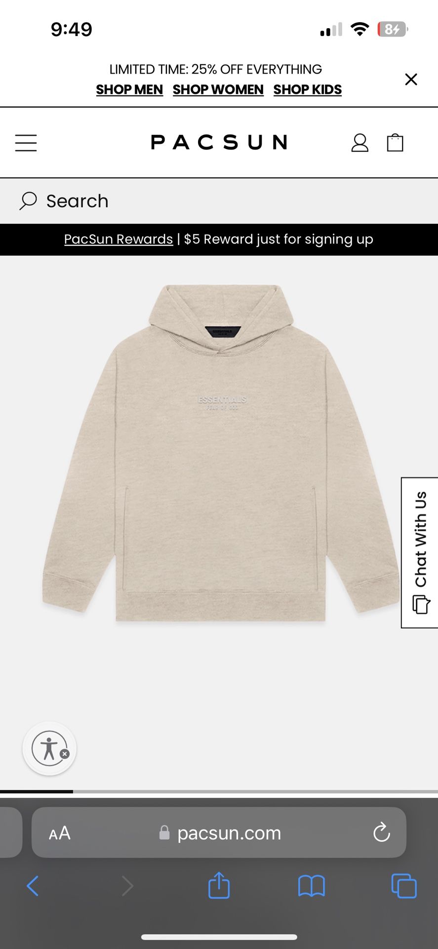 Hoodie Essentials For Men Size S