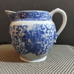 Antique Japanese 19th Century Blue and White Porcelain Pitcher