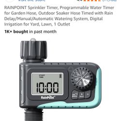 RAINPOINT Sprinkler Timer, Programmable Water Timer for Garden Hose, Outdoor Soaker Hose Timed with Rain Delay/Manual/Automatic Watering System, Digit