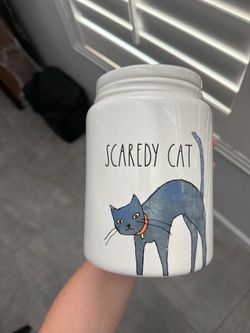 Rae Dunn Scaredy Cat Ceramic Canister
