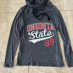 U-TRAU Size Small ONEONTA State 89 Long Sleeved Pull Over Hoodie