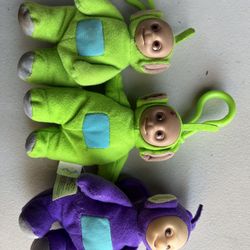 Vintage Teletubbies Plush Key Chain Clip 2000 Ragdoll Burger King