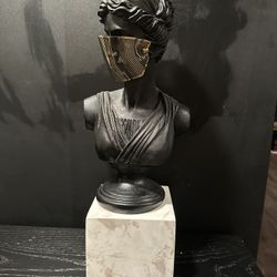 Black Statue With marble Base 