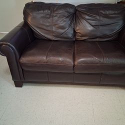 Sofa De Piel Dos Piezas El Mediano  Y El Chico 