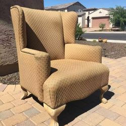Golden Wingback Armchair - Claw Feet