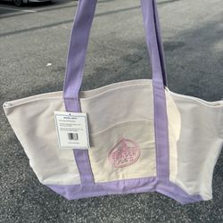 Trader Joes Large Lavender Tote New 