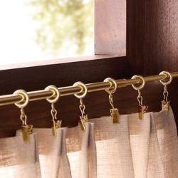 Rejuvenation - Cafe Set Tension Rod Unlaquered Brass 24"-36" - 2 Rods