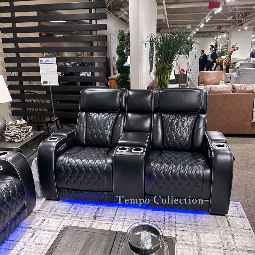 Sofa Loveseat Power Recliner Set with Adj Headrest and Massage