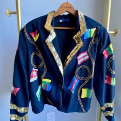 Vintage Modi Denim Sequin Jacket 
