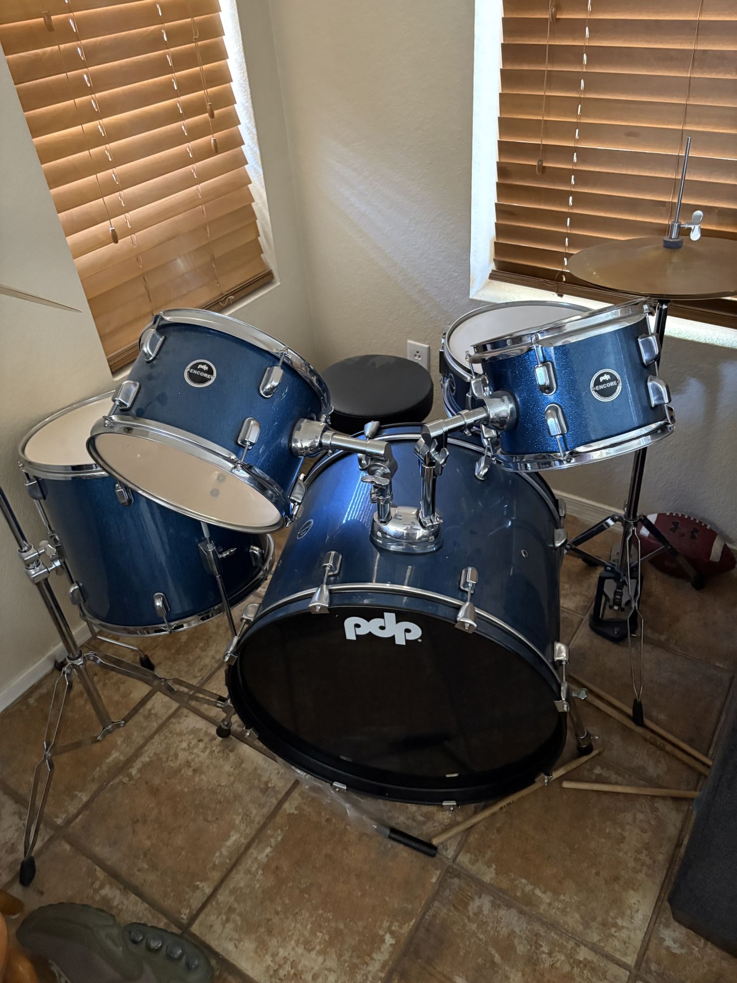 Blue PDP Drum set Like new