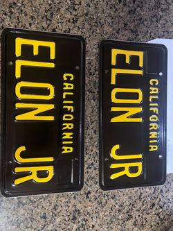 Custom Tesla CA DMV License Plates