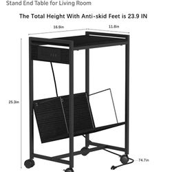 Printer Stand/ Nightstand With Outlet 