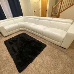 Z Gallerie Verona White Leather Sectional Couch