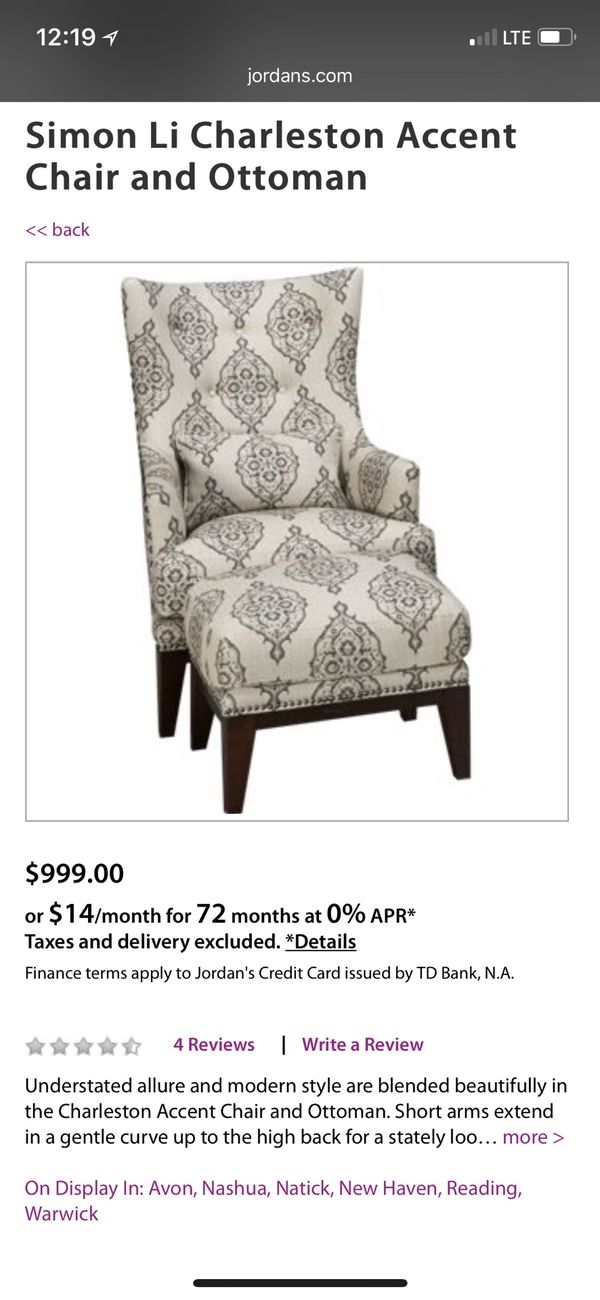 Simon Li Charleston Accent Chair And Ottoman For Sale In Reading Ma Offerup