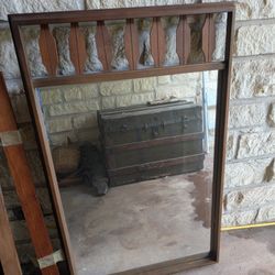 MCM Johnson Carper Mirror Walnut Wood Danish Modern