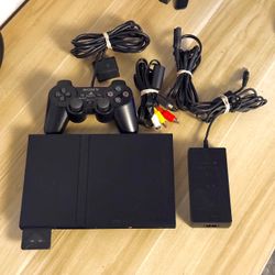 Ps2 Slim Console with Controller and Cables