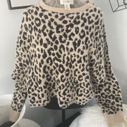 Adorable Jessica Simpson Size Large Cheetah, Print Soft Sweater! Five Dollars! Willowick