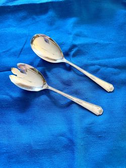 BEAUTIFUL! Wm A Rogers AA Silver Silverplate 1929 Berkeley Salad Set "A"