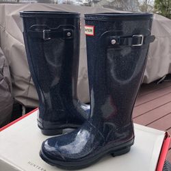 Hunter Kids Original Glitter Rain Boots Navy/Size US 5