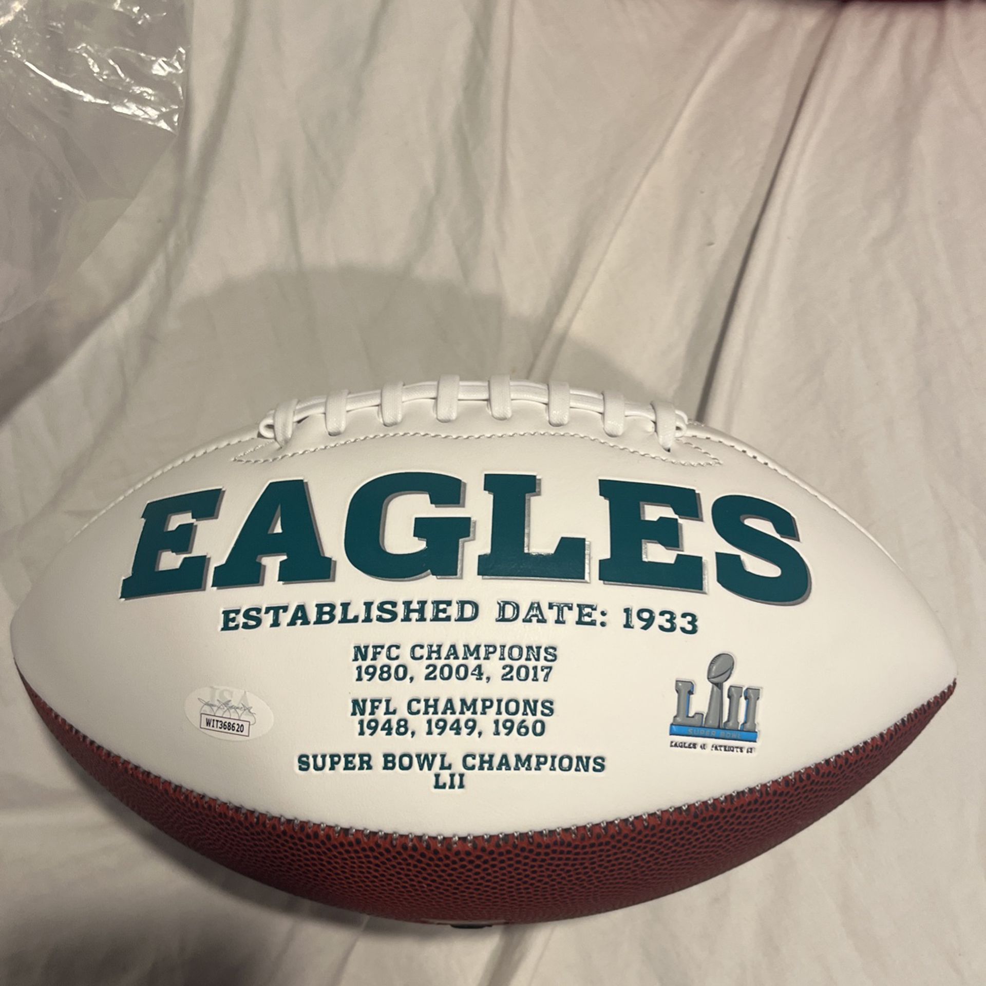 Signed Eagles Foootball By Vince Papal