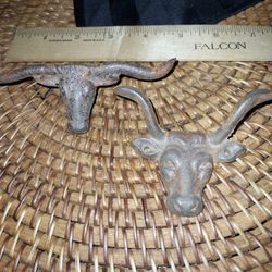 Rustic Cast Iron Steer Head and Longhorn