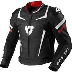 Revit Stellar Motorcycle Leather Jacket Black/Red/White 40US/50EUR