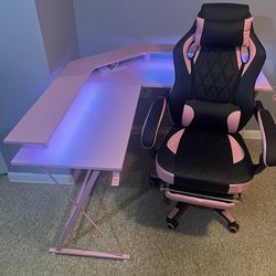 GAMING SET / PINK DESK AND CHAIR