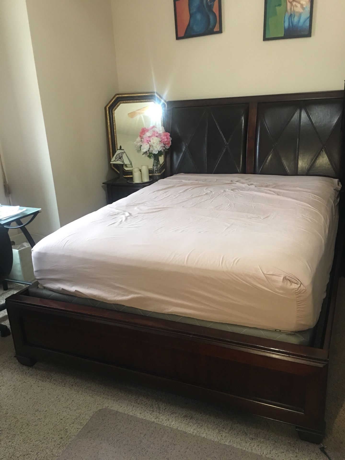 Queen bed frame.