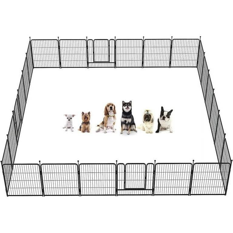 FXW Rollick Dog Playpen for Courtyard, RV Camping, 32'' 24 Panels for Medium Dogs, Black