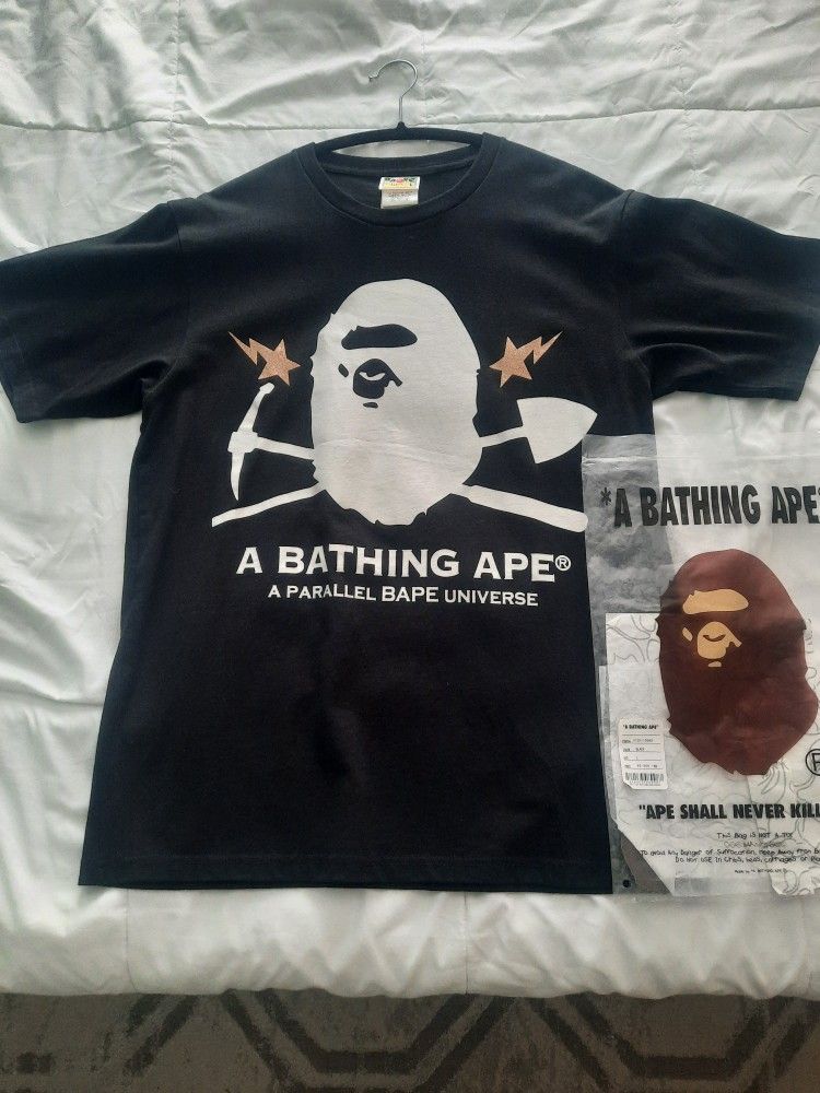 Bape Gold Rush T Shirt Size Large Worn Once Rare With Original Bag