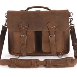 Mens Leather Messenger/ Laptop Bag 