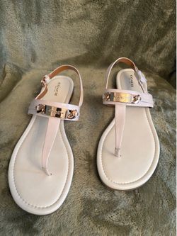 Coach Caterine T-Strap Chalk/Cream Sandals (Women's US Size 11)