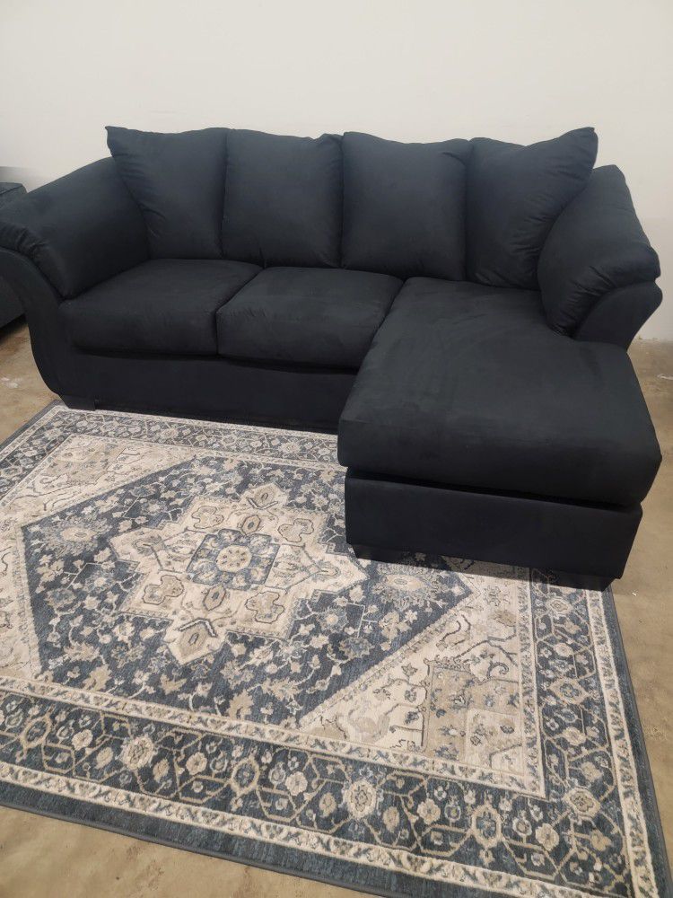 New Reversible Black Sofa Chaise 